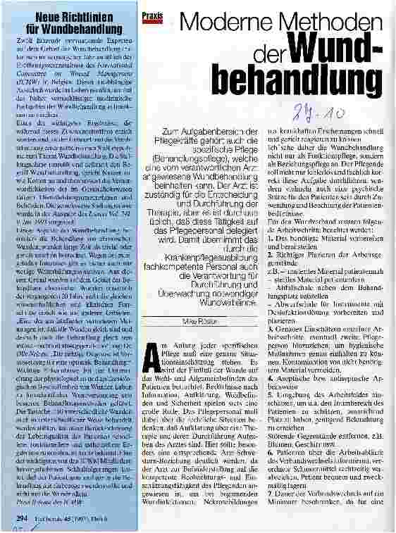 Vorschauseite 1: Moderne Methoden der Wundbehandlung