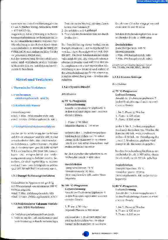 Vorschauseite 2: Liste der vom Robert-Koch-Institut geprüften und anerkannten Desinfektionsmittel und -verfahren Stand vom 31.5.2002 (14. Ausgabe)