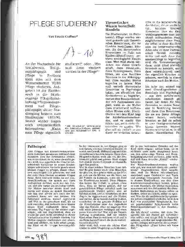 Vorschauseite 1: Pflege studieren?