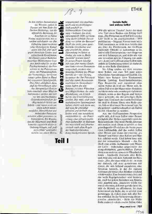Vorschauseite 1: Die Grenzen der Liebesethik Teil 1