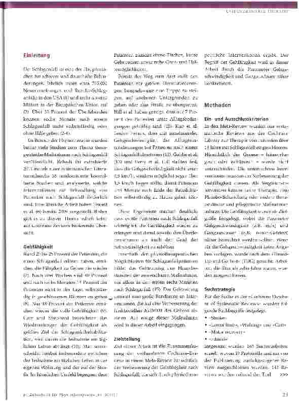Vorschauseite 2: Evidenz von physiotherapeutischen Interventionen zur Verbesserung der Gehfähigkeit nach Schlaganfall