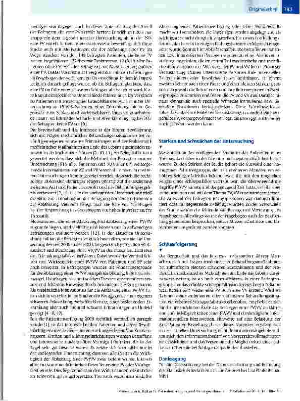 Vorschauseite 4: Patientenverfügung und Vorsorgevollmacht bei Patienten mit erhöhtem SchlaganfallrisikoErfahrungen in einer neurovaskulären Ambulanz