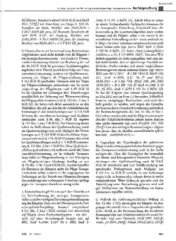 Vorschauseite 4: Zur Berechtigung der Veröffentlichung von zukünftigen Pflege-Transparenzberichten