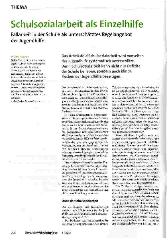 Vorschauseite 1: Schulsozialarbeit als Einzelhilfe