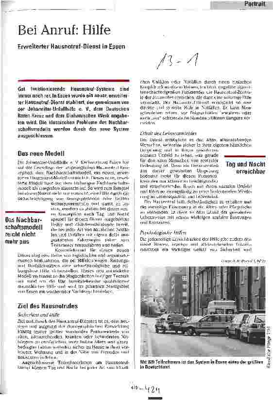 Vorschauseite 1: Bei Anruf: Hilfe Erweiterter Hausnotruf-Dienst in Essen