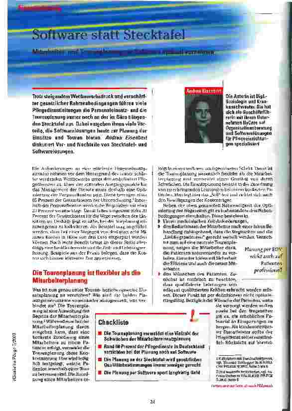 Vorschauseite 1: Software statt Stecktafel