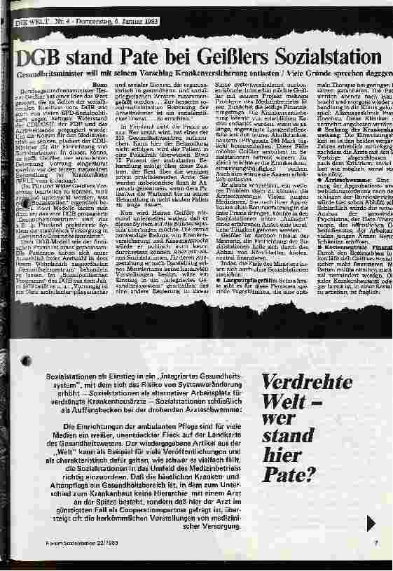 Vorschauseite 4: Sozialstationen - geheimnisvoll und unbekannt?