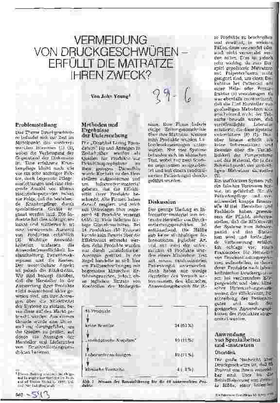 Vorschauseite 1: Vermeidung von Druckgeschwüren - erfüllt die Matratze ihren Zweck?