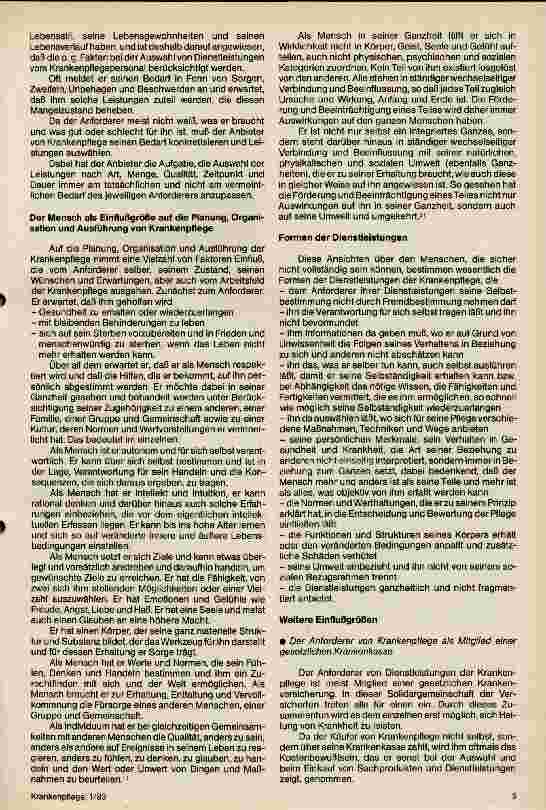 Vorschauseite 2: Krankenpflege als Dienstleistung Erläuterung zum Berufsbild Krankenpflege (2.Folge)