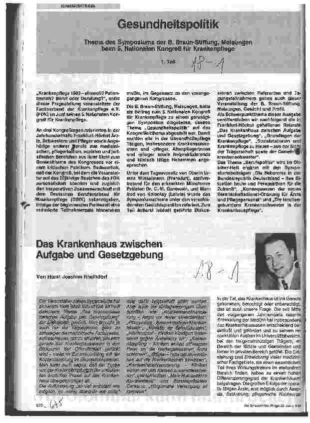 Vorschauseite 1: Krankenhaus zwischen Aufgabe und Gesetzgebung
