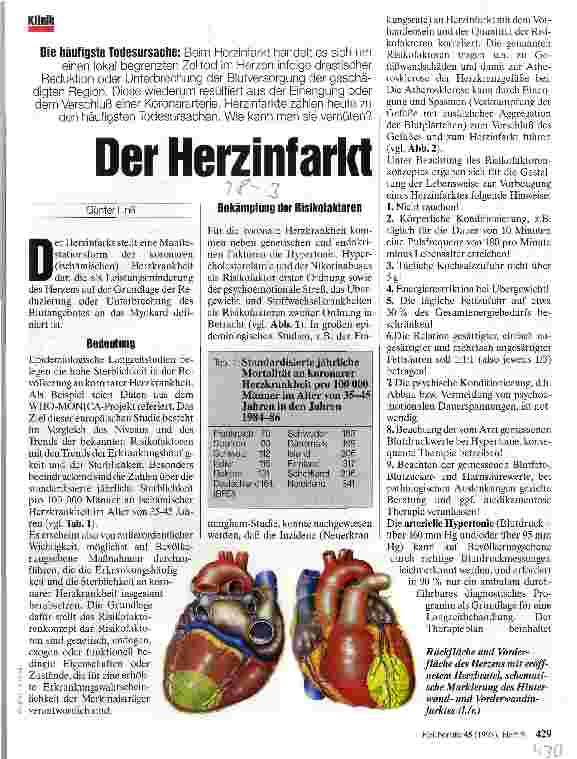 Vorschauseite 1: Der Herzinfarkt Die häufigste Todesursache