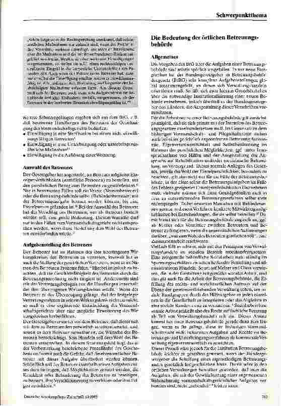 Vorschauseite 2: Umsetzung des Betreuungsgesetzes in einer Sozialbehörde