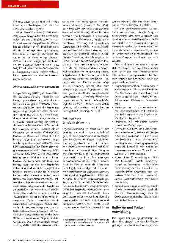 Vorschauseite 6: Gruppenarbeit braucht sichere Ergebnisse