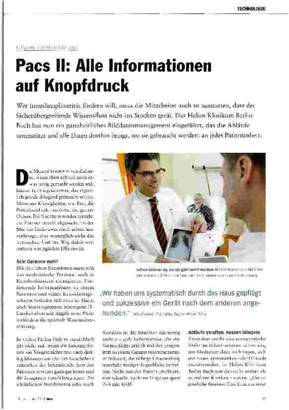 Vorschauseite 1: Pacs II: Alle Informationen auf Knopfdruck