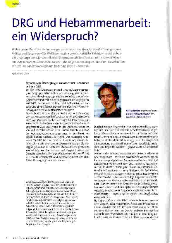 Vorschauseite 1: DRG und Hebammenarbeit: ein Widerspruch?