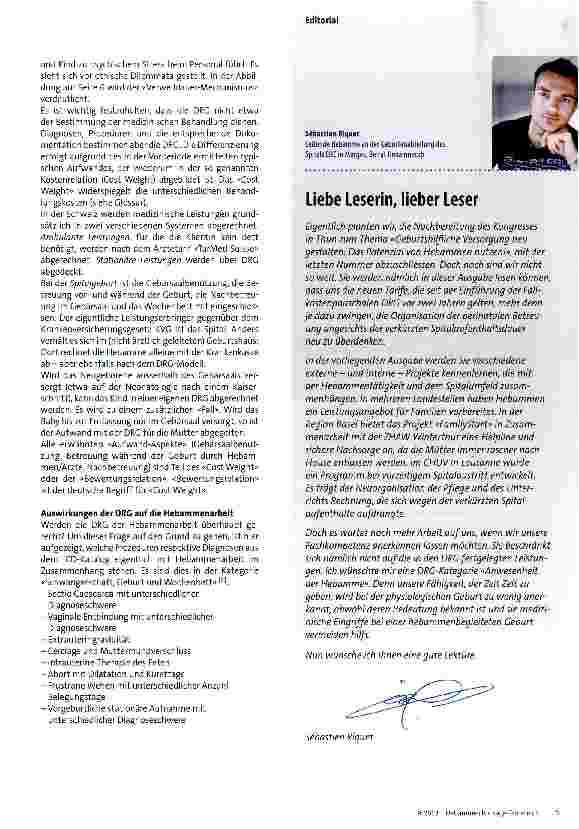 Vorschauseite 2: DRG und Hebammenarbeit: ein Widerspruch?
