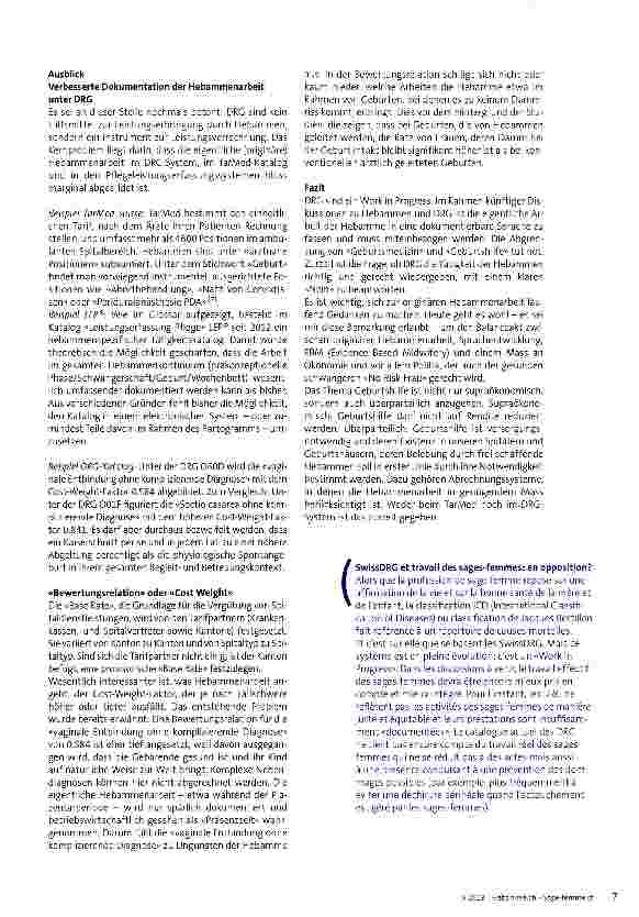 Vorschauseite 4: DRG und Hebammenarbeit: ein Widerspruch?