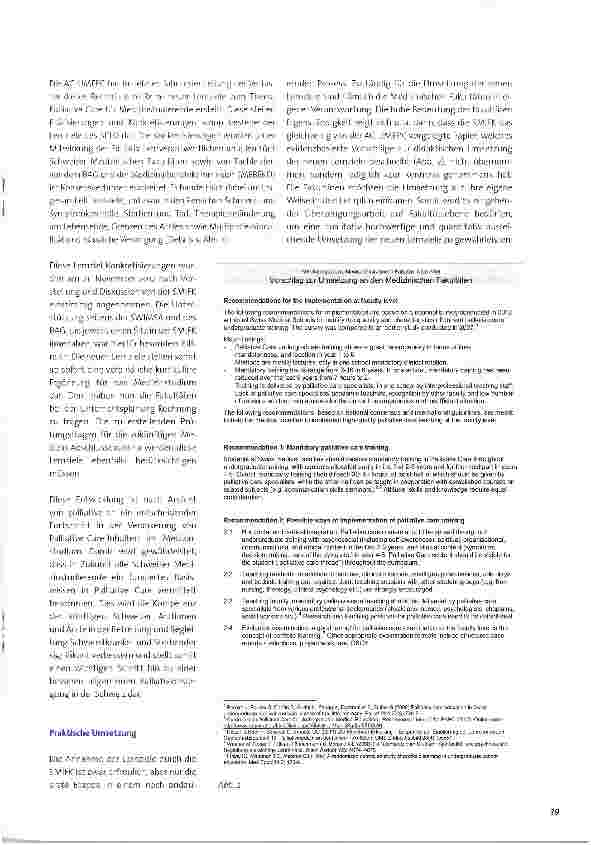 Vorschauseite 2: Verankerung der Palliativmedizin im Medizinstudium: Erste Etappe geschafft