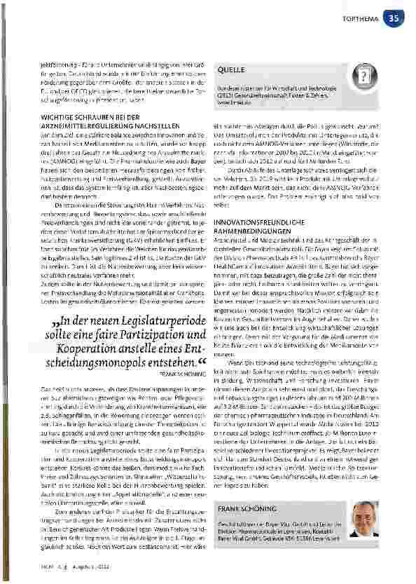 Vorschauseite 2: Spitzentechnologie braucht gesundes Forschungsklima