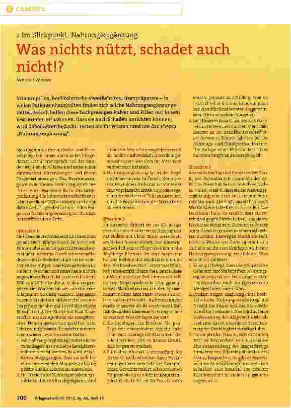 Vorschauseite 1: Was nichts nützt, schadet auch nicht! ?