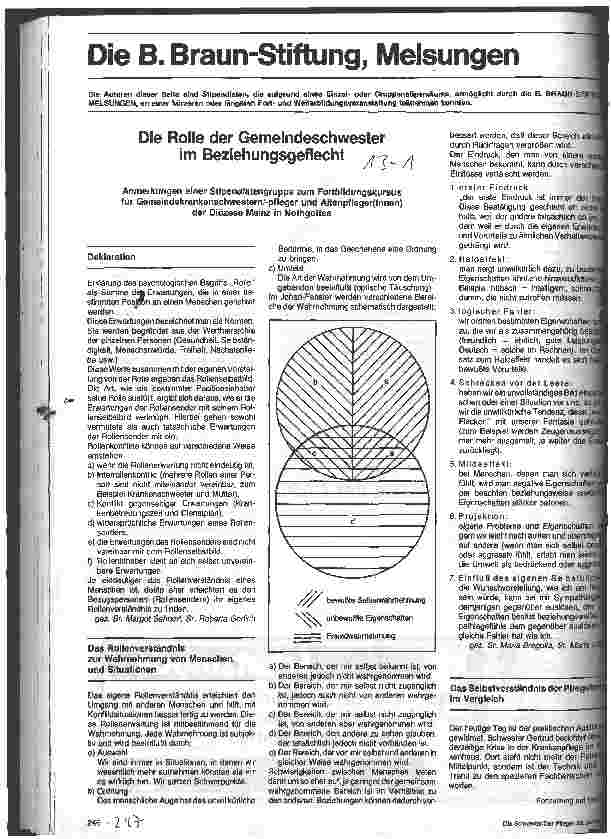 Vorschauseite 1: Die Rolle der Gemeindeschwester im Beziehungsgeflecht