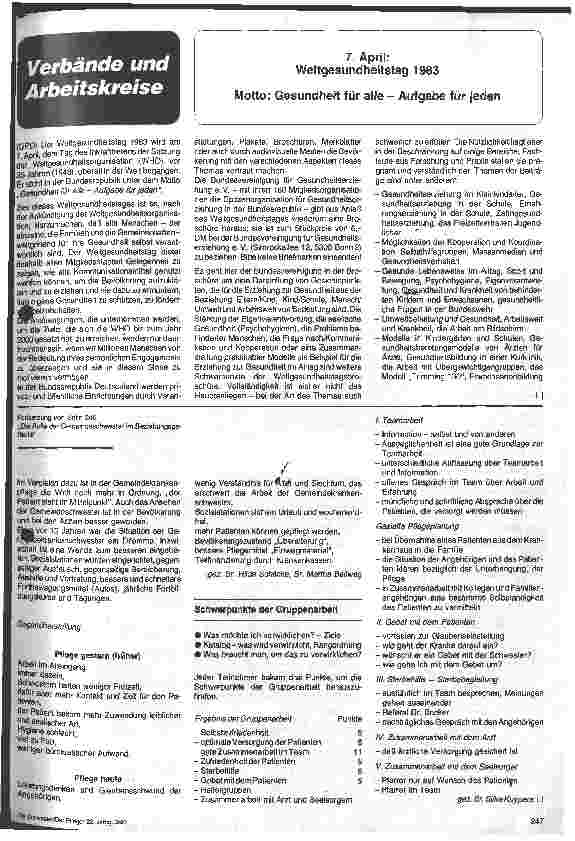 Vorschauseite 2: Die Rolle der Gemeindeschwester im Beziehungsgeflecht