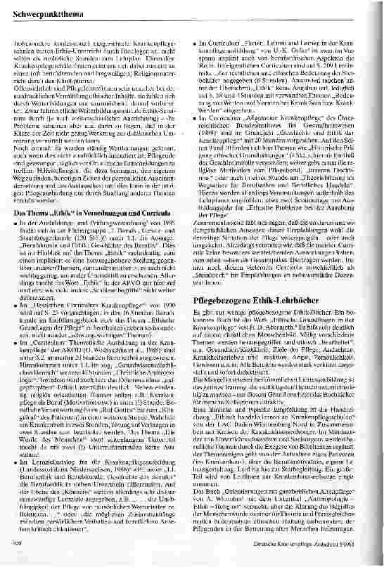 Vorschauseite 2: Die Vermittlung von Ethik Ethische Bildung in der Pflege - ein Problemaufriß