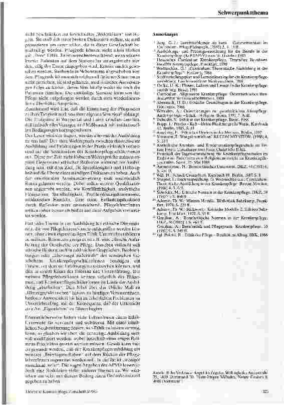 Vorschauseite 5: Die Vermittlung von Ethik Ethische Bildung in der Pflege - ein Problemaufriß