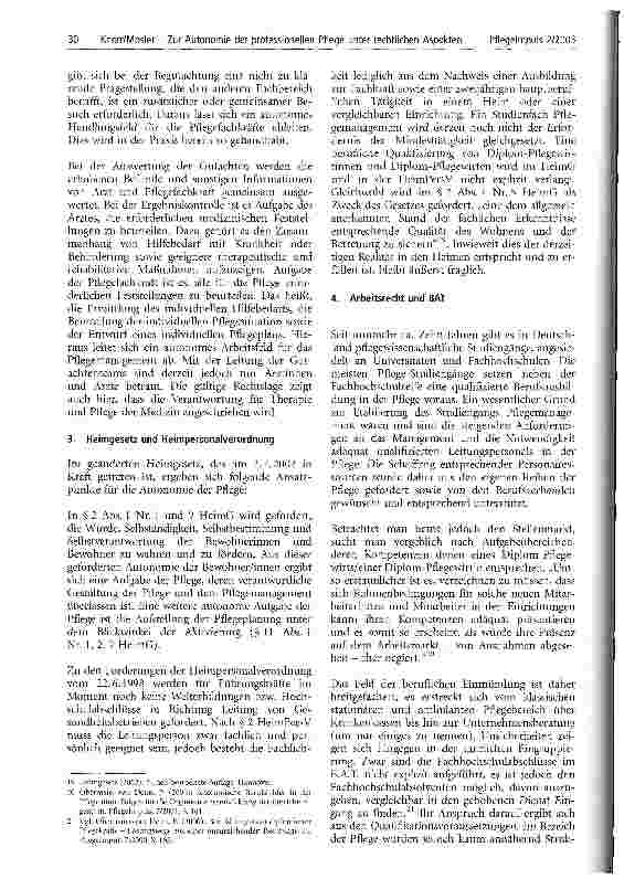 Vorschauseite 5: Zur Autonomie der professionellen Pflege unter rechtlichen Aspekten - Wege der beruflichen Einmündung