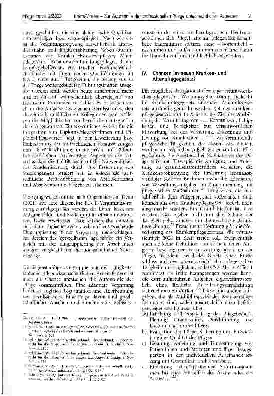 Vorschauseite 6: Zur Autonomie der professionellen Pflege unter rechtlichen Aspekten - Wege der beruflichen Einmündung