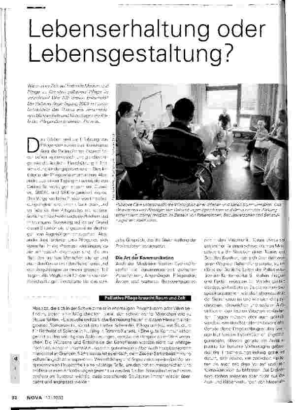 Vorschauseite 1: Lebenserhaltung oder Lebensgestaltung?