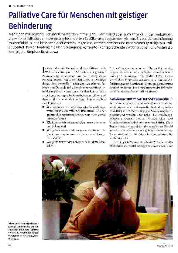 Vorschauseite 1: Palliative Care für Menschen mit geistiger Behinderung