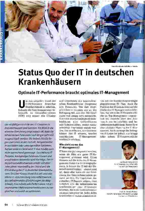 Vorschauseite 1: Status Quo der IT in deutschen Krankenhäusern