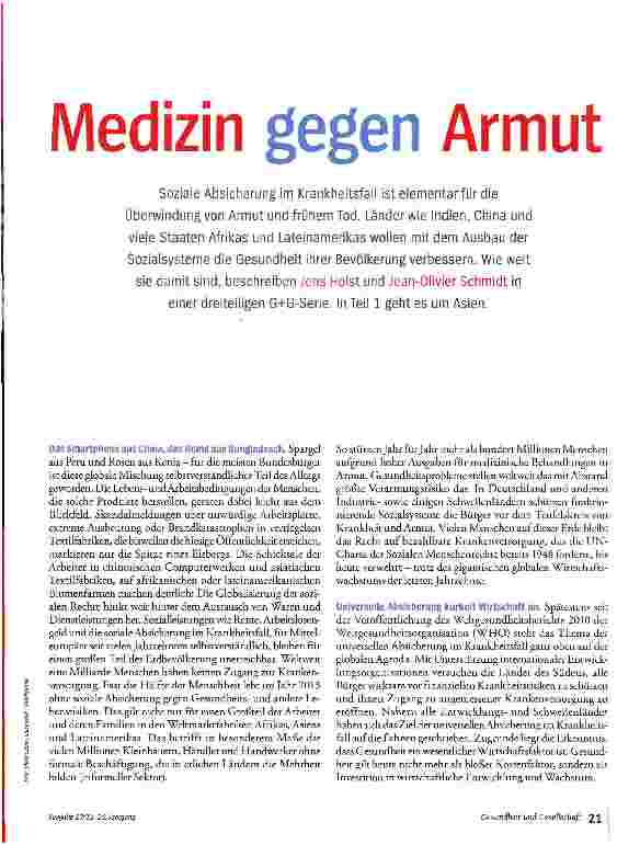Vorschauseite 1: Medizin gegen Armut