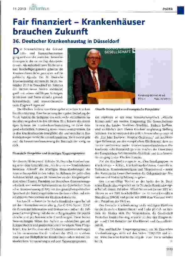 Vorschauseite 1: Fair finanziert -brauchen Zukunft