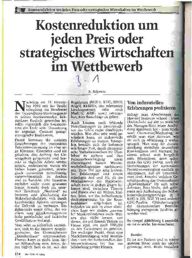 Vorschauseite 1: Kostenreduktion um jedem Preis oder strategisches Wirtschaften im Wettbewerb