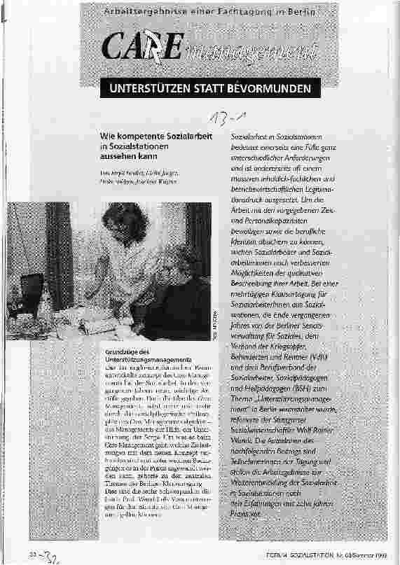 Vorschauseite 1: CareManagement Unterstützen statt bevormunden