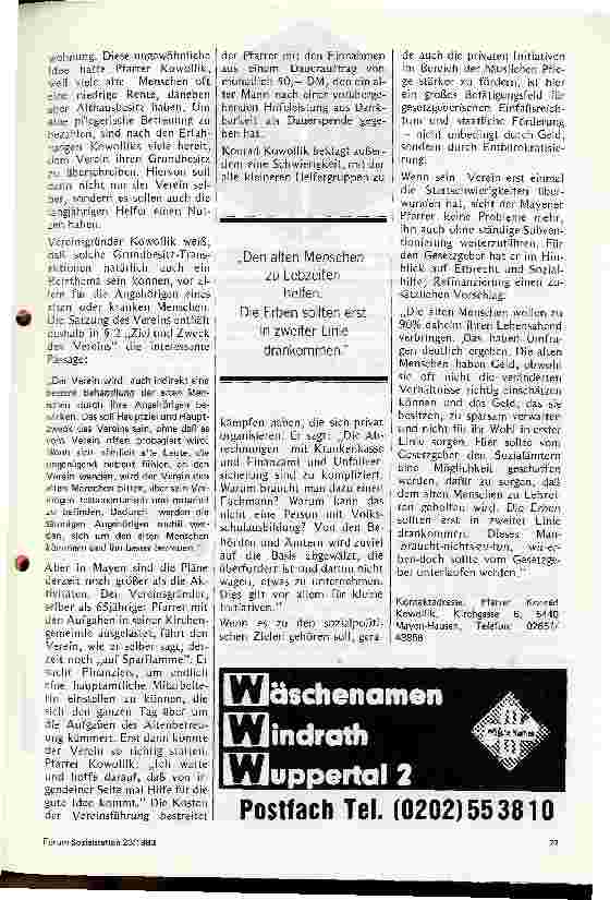 Vorschauseite 3: Nachbarn statt Profis - die Hilfe von nebenan Eine ungewöhnliche Initiative der Altenbetreuung