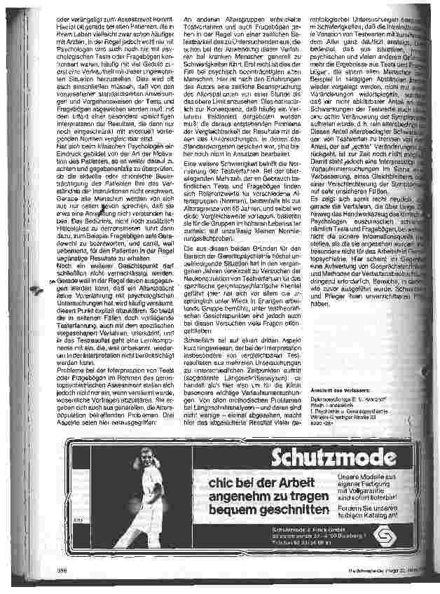 Vorschauseite 4: Die Aufgaben des klinischen Psychologen im Rahmen des gerontopsychiatrischen Assessment