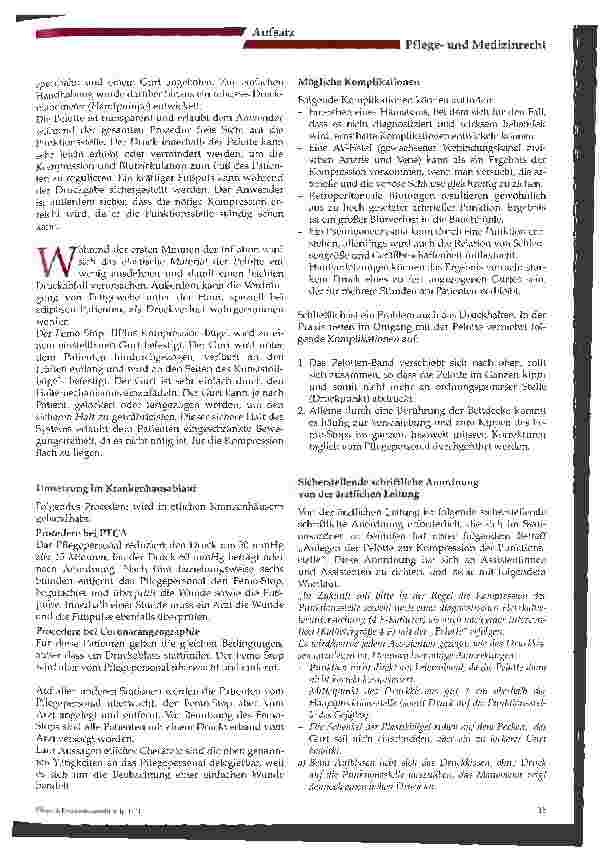 Vorschauseite 2: Rechtsfragen beim Umgang mit dem Femo-Stop in der Zusammenarbeit zwischen Arzt und Pflegekräften