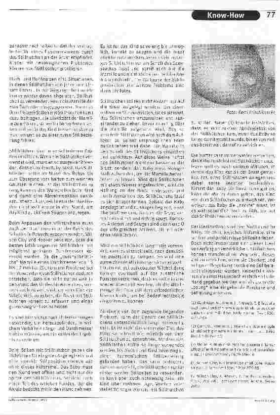 Vorschauseite 2: Stillhütchen - nicht unumstrittenÜber viele Jahre hinweg haben Stillberaterinnen vor Stillhütchen gewarnt, doch neue Erkenntnisse führen zum Umdenken