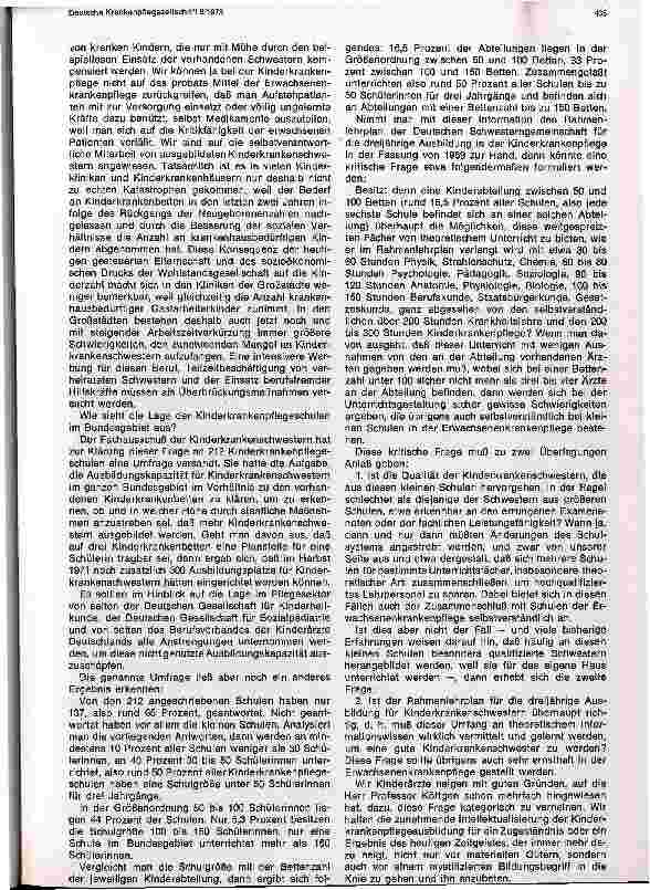 Vorschauseite 2: Die Lage der Kinderkrankenschwestern und der Kinderkrankenpflegeschule drei Jahre nach Saarbrücken