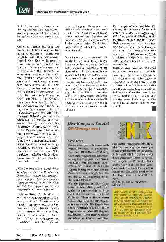 Vorschauseite 3: Ohne neue Struktur bleibt es im OP-Management beim Verwalten des Chaos
