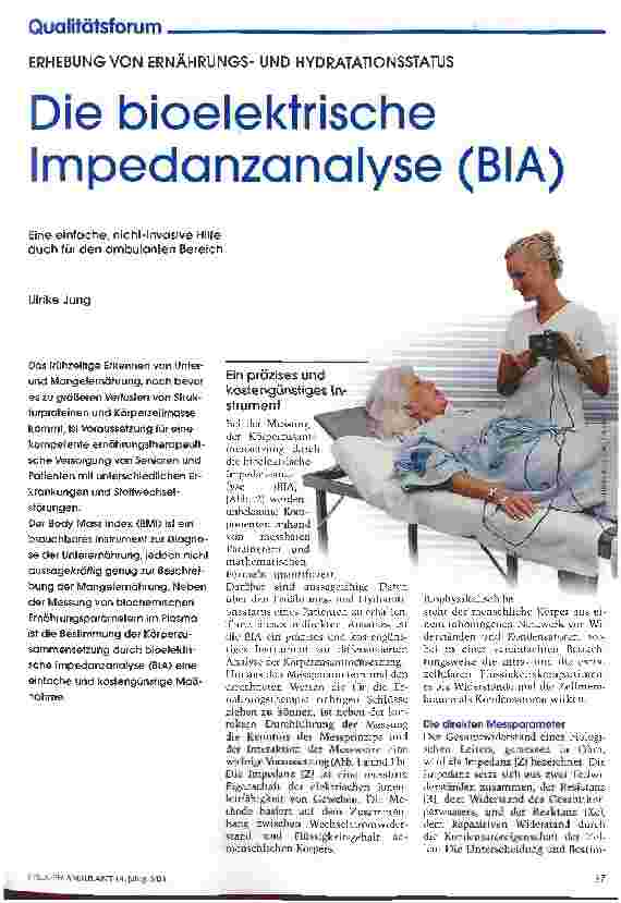 Vorschauseite 1: Die bioelektrische Impedanzanalyse (BIA)