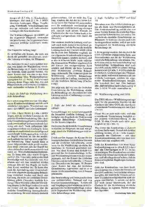 Vorschauseite 3: Krankenhaus und GOÄ 83
