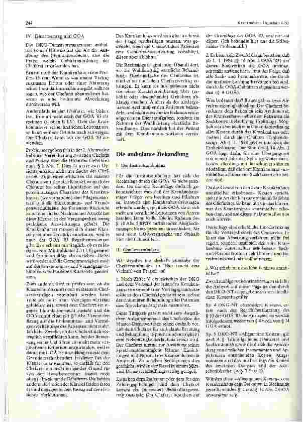 Vorschauseite 4: Krankenhaus und GOÄ 83