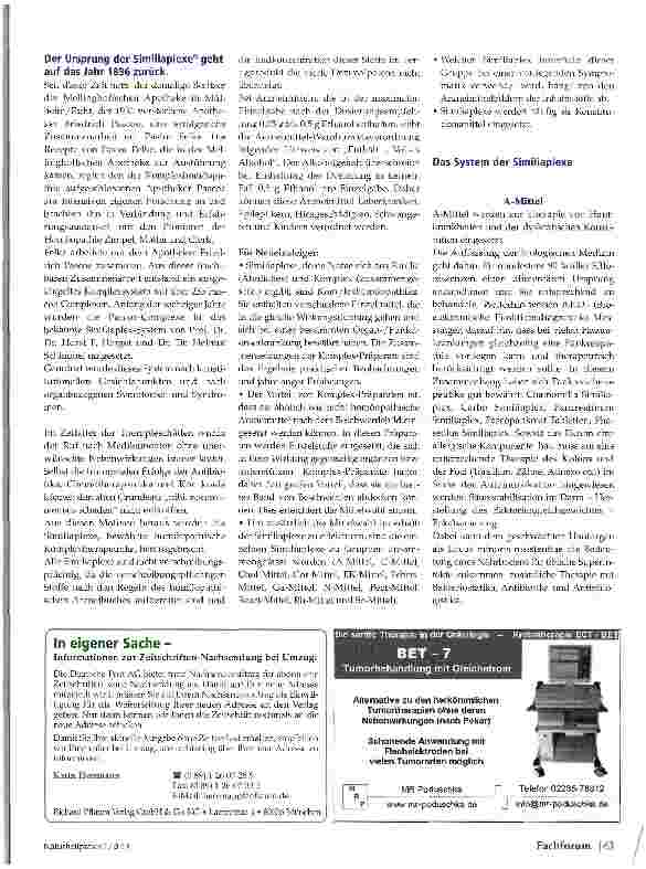 Vorschauseite 2: Systematik der Komplexhomöopathie