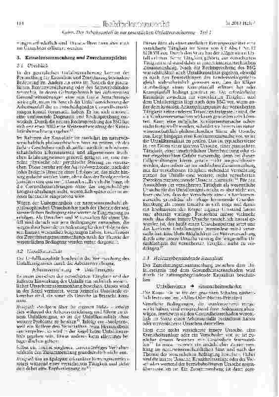 Vorschauseite 3: Der Arbeitsunfall in der gesetzlichen Unfallversicherung - Teil I: Rechtliche Grundlagen der gesetzlichen Unfallversicherung, Kausalität aus juristischer Sicht