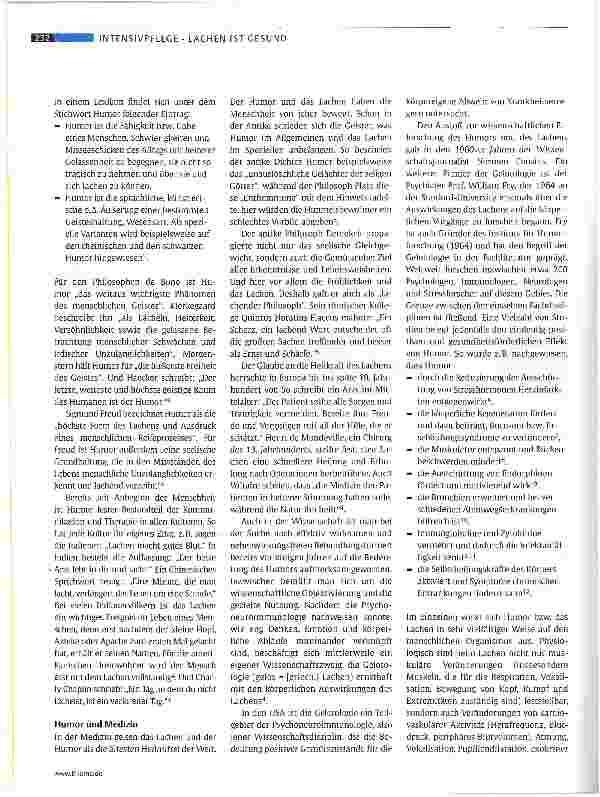 Vorschauseite 2: Humor in der Intensivpflege?