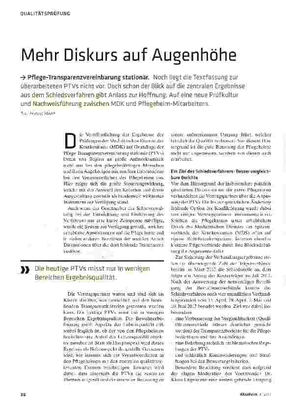 Vorschauseite 1: Mehr Diskurs auf Augenhöhe